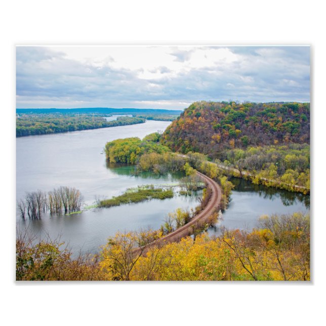 Mississippi River and Wooded Bluffs Photo Print (Front)