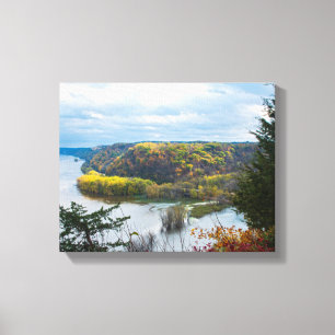 Mississippi River and Woodlands During Autumn Canvas Print