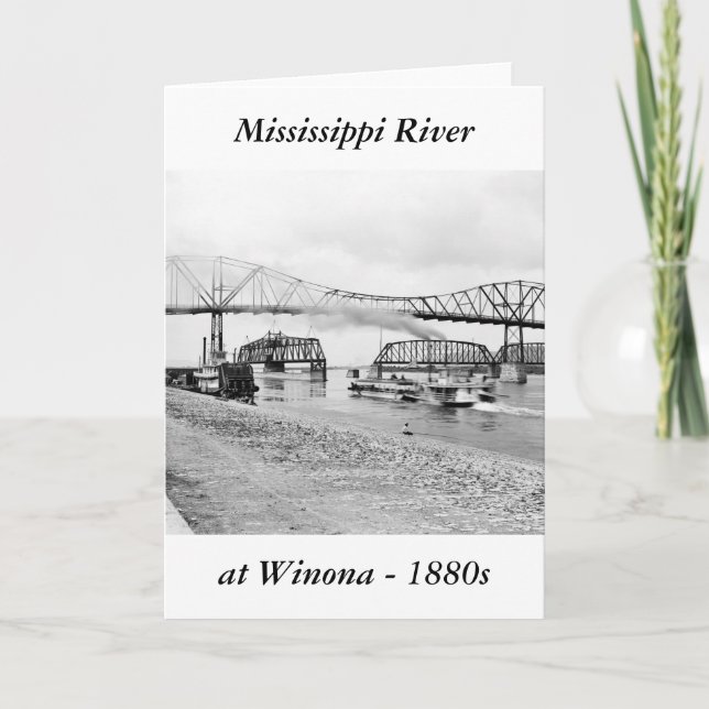 Mississippi River at Winona, 1880s Card (Front)