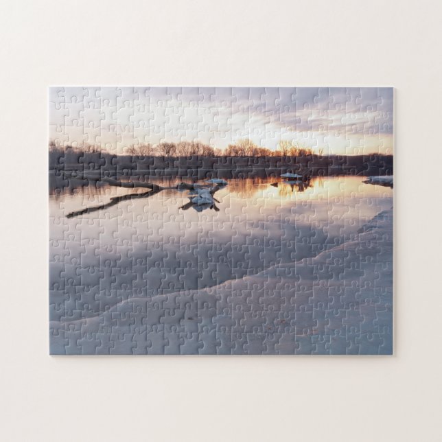 Mississippi River Daybreak in South St Paul Jigsaw Puzzle (Horizontal)
