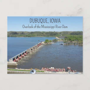 Mississippi River in Dubuque Iowa Postcard