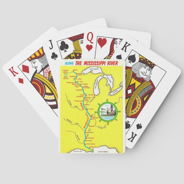 Mississippi River Map Playing Cards (Back)