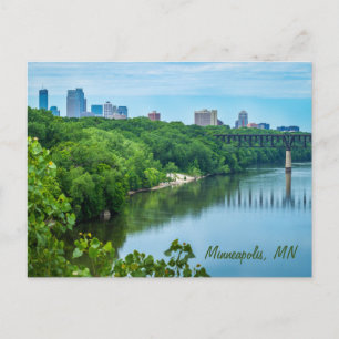 Mississippi River Minneapolis Skyline postcard