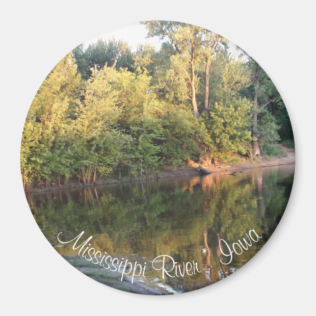 Mississippi River Reflection Photo Magnet (Front)