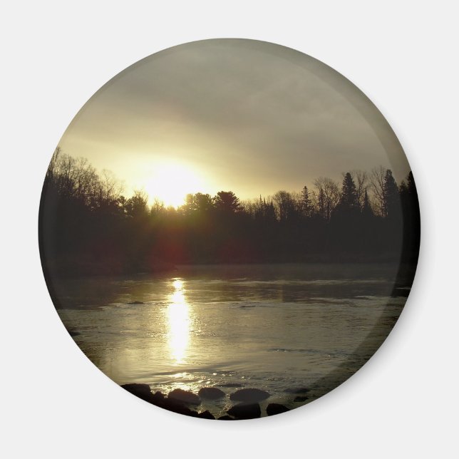 Mississippi river Sunrise reflection Magnet (Front)