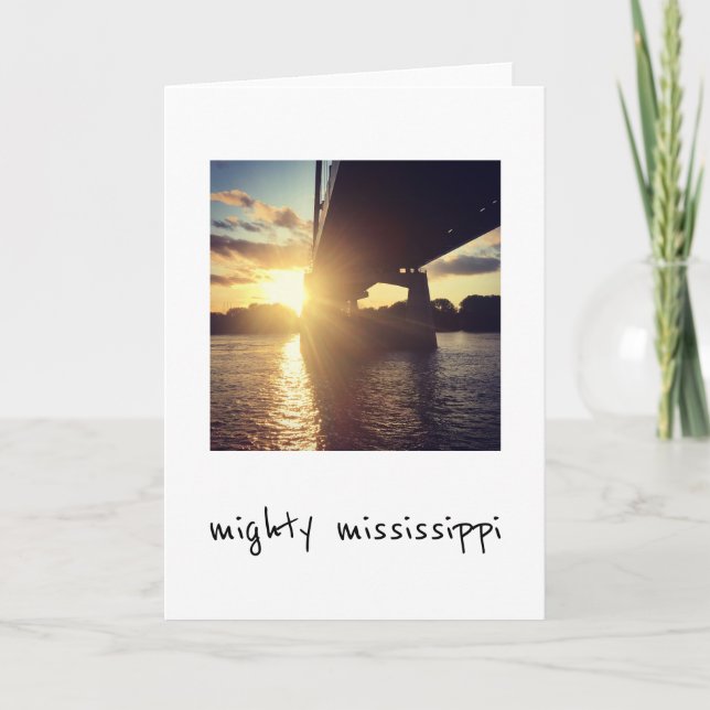 Mississippi river sunset cruise holiday card (Front)