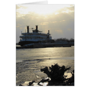 Mississippi River Sunset in Winter
