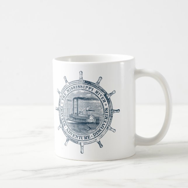 Mississippi River. Travels. Adventure. Discoveries Coffee Mug (Right)