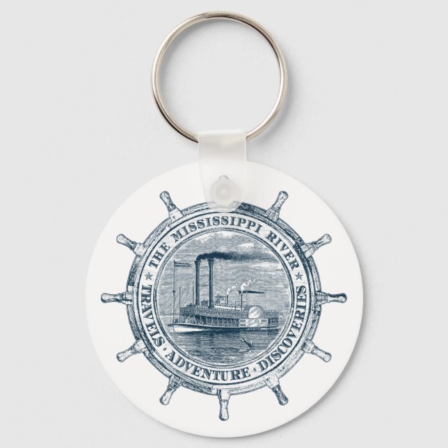 Mississippi River. Travels. Adventure. Discoveries Keychain (Front)