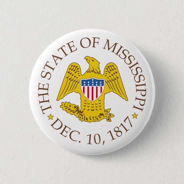 Mississippi sign 2 inch round button (Front)