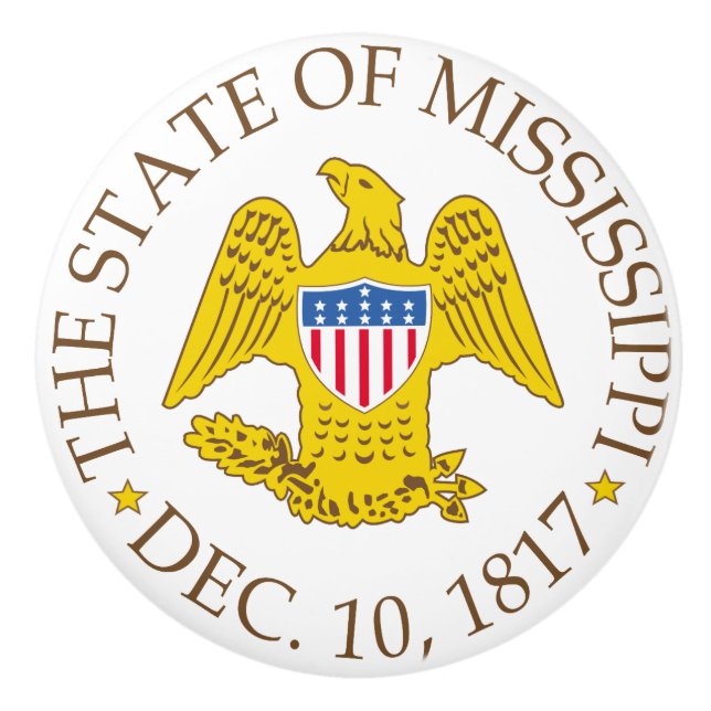 Mississippi sign ceramic knob (Front)