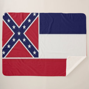 MISSISSIPPI STATE FLAG SHERPA BLANKET