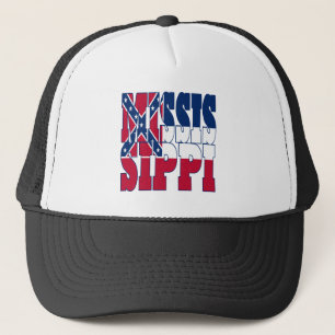 Mississippi state flag text trucker hat