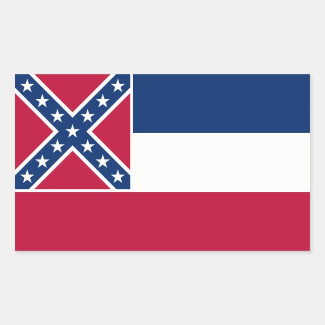 Mississippi State Flag, United States Sticker (Front)