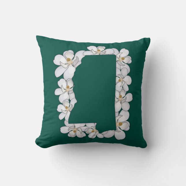 Mississippi State Flower Throw Pillow (Front)