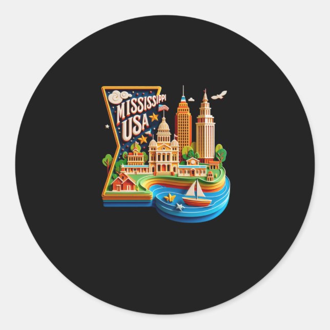 Mississippi State In Usa Sticker  (Front)