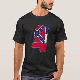 MISSISSIPPI STATE MAP MISSISSIPPI MS Flag Roots Me T-Shirt