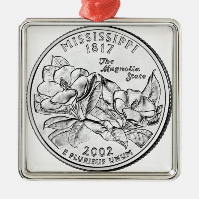 Mississippi State Quarter Metal Ornament (Front)