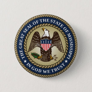 Mississippi state seal america republic symbol fla 2 inch round button