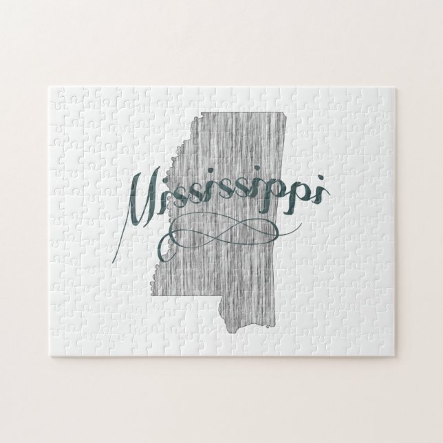 Mississippi State Typography Jigsaw Puzzle (Horizontal)