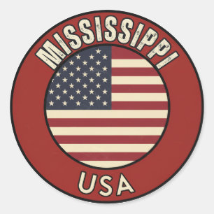 Mississippi United States of America Classic Round Sticker
