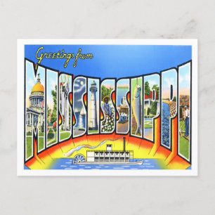 Mississippi Vintage Big Letters Postcard