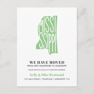 MISSISSIPPI We've moved New address New Home Postcard