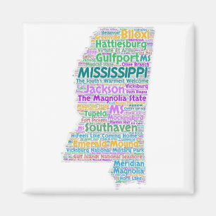 Mississippi Word Cloud Magnet