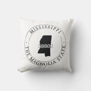 Mississippi Zip Code Pillow