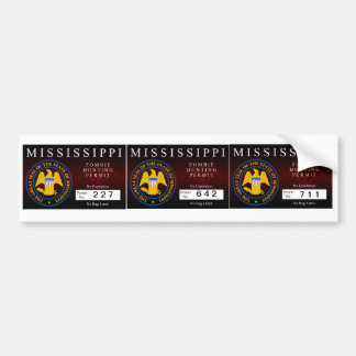Mississippi Zombie Hunting Permit Bumper Sticker
