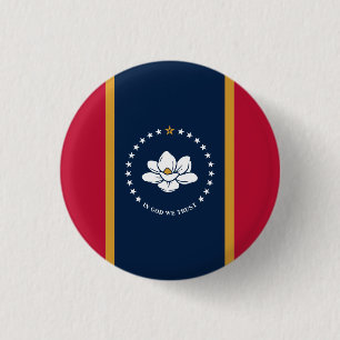 Mississippian Flag, Flag of Mississippi 1 Inch Round Button