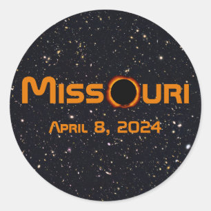 Missouri 2024 Total Solar Eclipse Classic Round Sticker