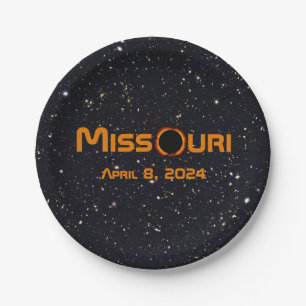 Missouri 2024 Total Solar Eclipse Paper Plate