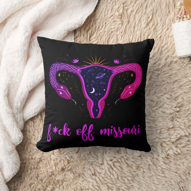 Missouri Abortion Ban Celestial Uterus Protest  Throw Pillow (Blanket)
