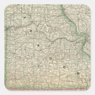 Missouri and Arkansas Square Sticker