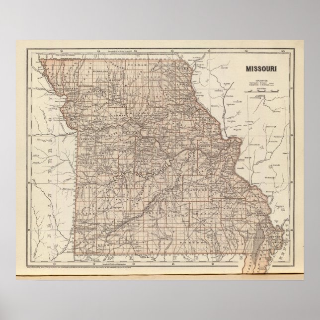 Missouri Atlas Map Poster (Front)