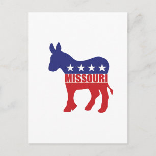 Missouri Democrat Donkey Postcard