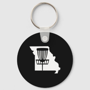 Missouri Disc Golf State With Basket Graphic Keychain