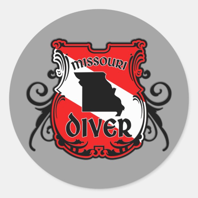 Missouri Diver Classic Round Sticker (Front)