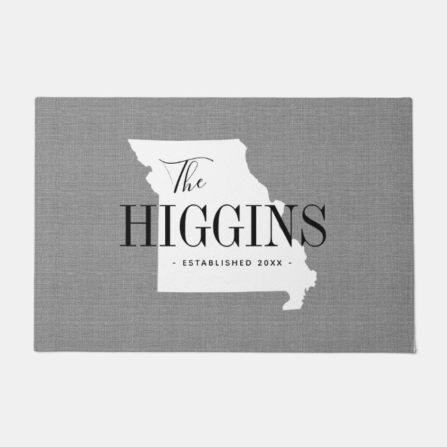 Missouri Family Monogram State Doormat (Front)