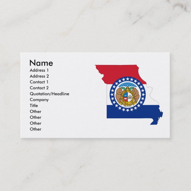 Missouri Flag Map Business Card (Front)