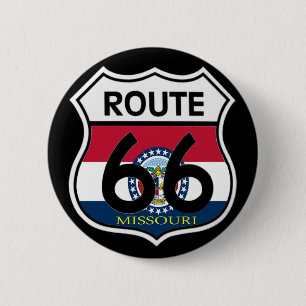 Missouri Flag Route 66 Shield 2 Inch Round Button