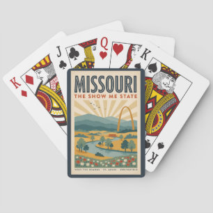 Missouri Gateway Arch Illustration Travel Art Playing Cards