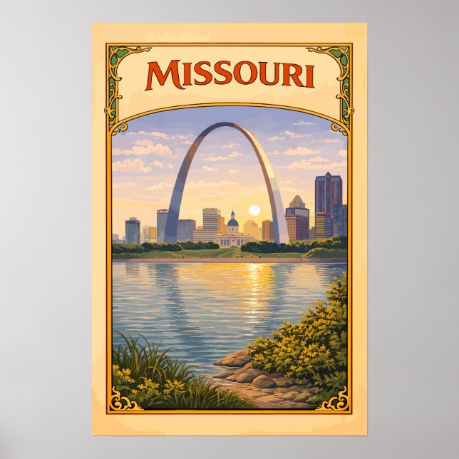 Missouri Gateway Arch Vintage Poster (Front)