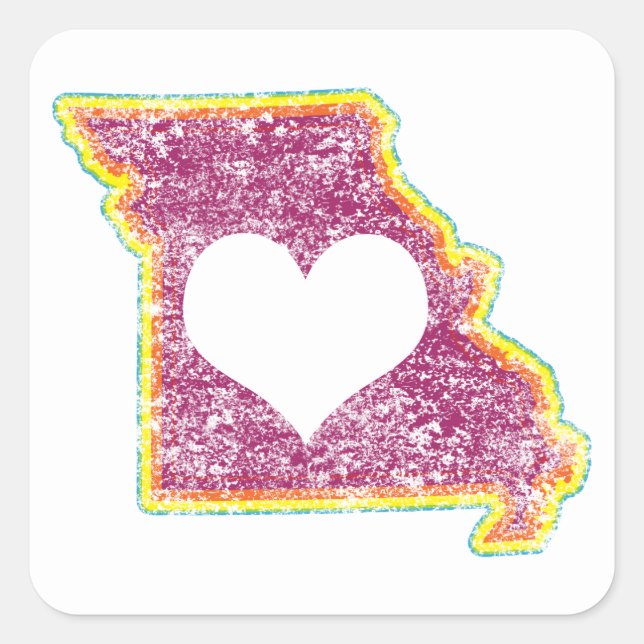 missouri grunge love square sticker (Front)