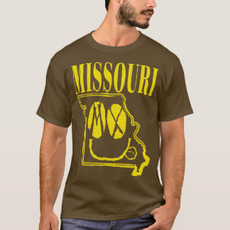 Missouri Grunge Smiling Face Black Background T-Shirt