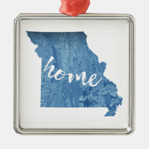 Missouri Home Wood Grain Metal Ornament