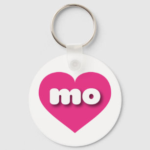 Missouri hot pink heart - I love mo Keychain