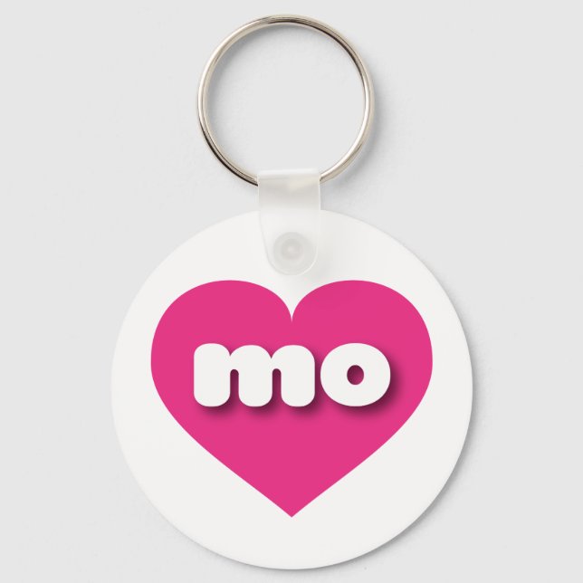 Missouri hot pink heart - I love mo Keychain (Front)