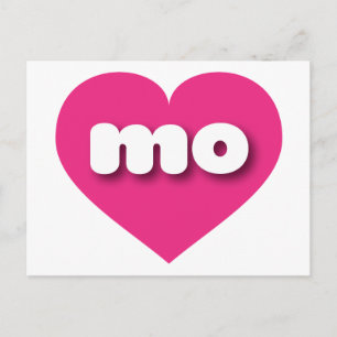 Missouri hot pink heart - I love mo Postcard